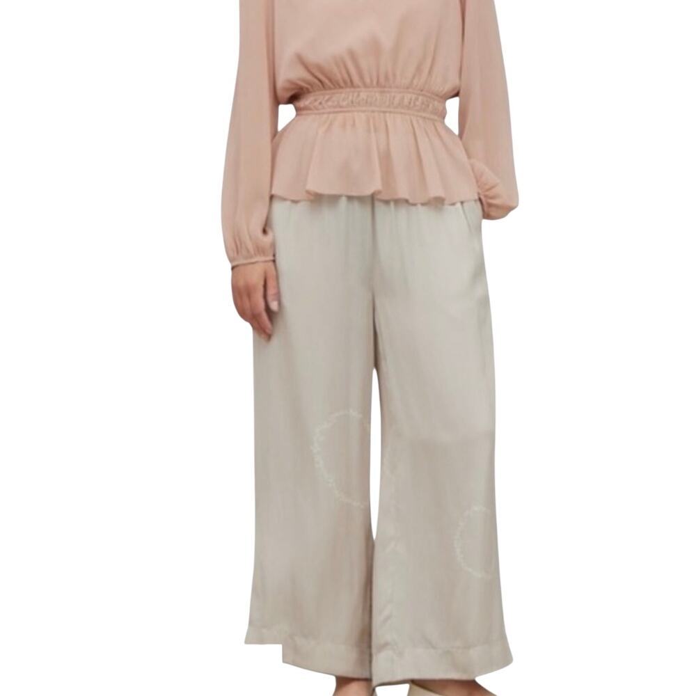 NWT Grade & Gather Wide Leg High Rise pants w/cuff accent & slant pockets sz Sm